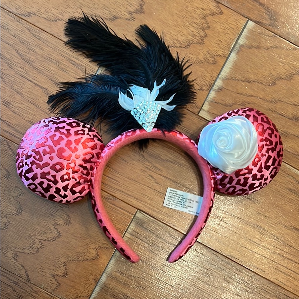 Pink Leopard Minnie Ears Headband